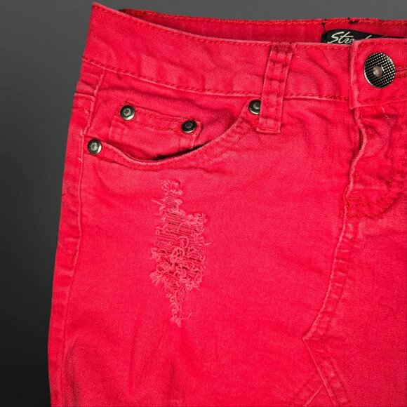 Y2K Low Rise Micro Mini Skirts Size 0 Lot Of 2 Colored Denim Scene Mcbling Gyaru - Picture 5 of 8